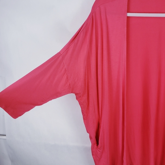Lane Bryant Womens Open Cardigan Sweater Stretch Pink Pockets Size 14/16 - Picture 3 of 5